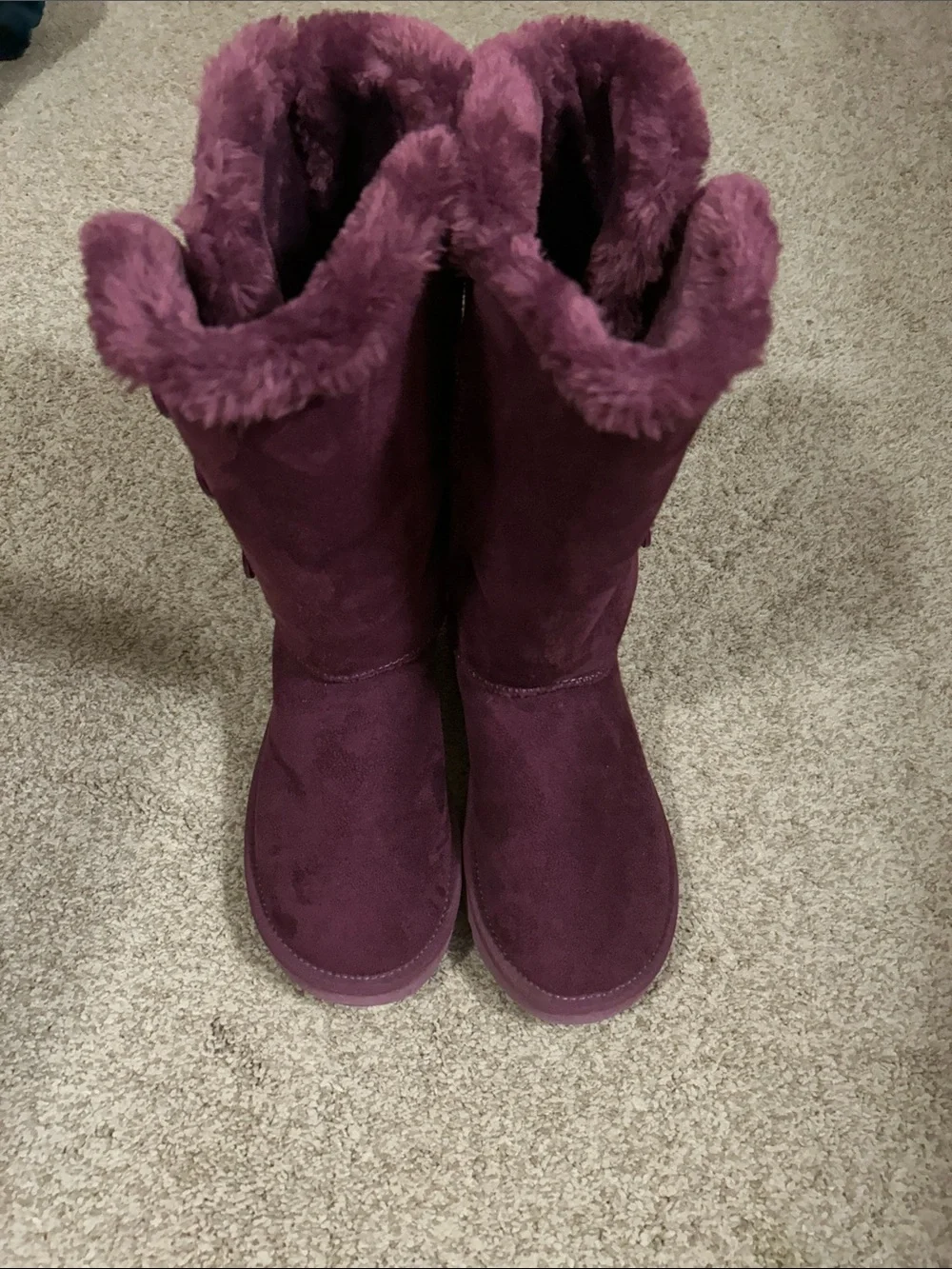 UGG Women's Purple Button-Trim Suede Winter Boots. 9. Perfect condition!